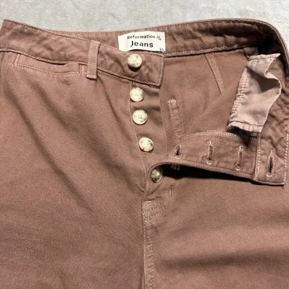 Reformation Jeans Womens 26 Lexi High Rise Wide Leg Button Fly Casual Chic - Picture 12 of 16